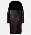 Totême Shearling-lined Leather Coat In Black