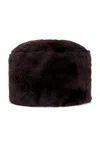 Totême Shearling Pillbox Hat In Bark