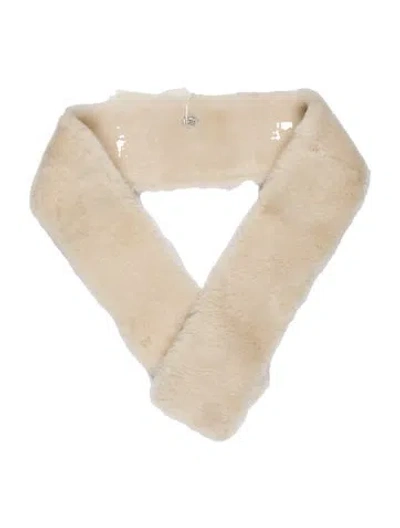 Pre-owned Totême Shearling Scarf W/ Tags In Neutral