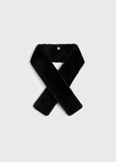 Totême Shearling Tuxedo Scarf Black