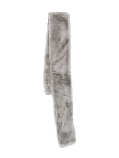 Totême Shearling Tuxedo Scarf In Gray