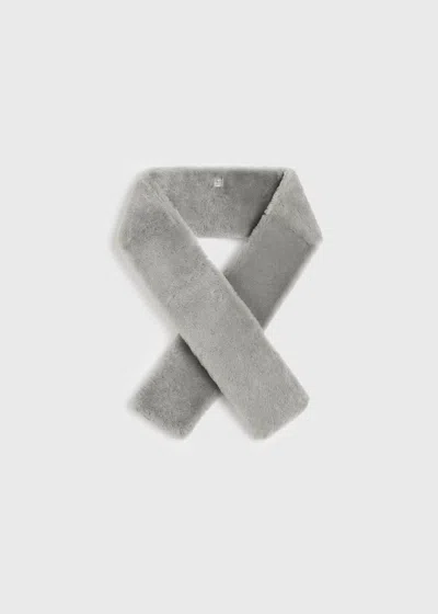 Totême Shearling Tuxedo Scarf Grey In Gray