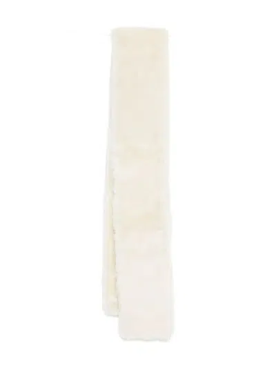 Totême Shearling Tuxedo Scarf In White