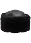 Totême Black Shearling Winter Beanie In Black