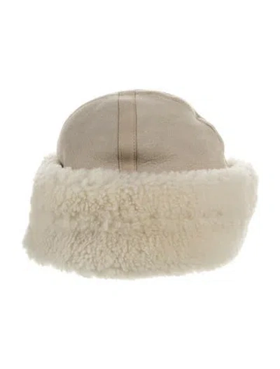 Pre-owned Totême Shearling Winter Hat In Neutral