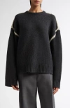 Totême Toteme Shell Stitch Trim Wool, Cashmere & Cotton Sweater