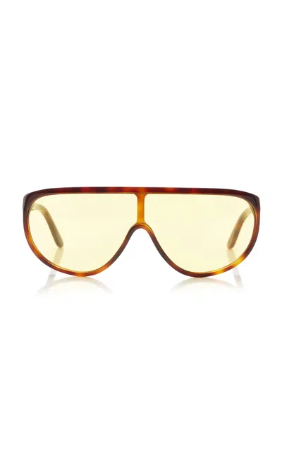 Totême Toteme Shield Aviator-frame Acetate Sunglasses In Brown