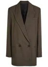 Totême Toteme Shield Double-breasted Wool-blend Blazer In Brown