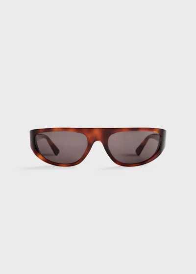 Totême Shield Sunglasses Dark Havana