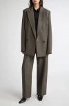 Totême Toteme Shield Double-breasted Wool-blend Blazer In Green