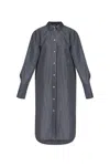 Totême Striped Organic Cotton-poplin Midi Shirt Dress In Gray