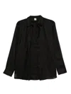 Totême Button-down Ramie Shirt In Black
