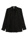 Totême Button-down Ramie Shirt In Black