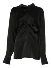 Totême Slouch Zip-front Draped Blouse In Black