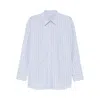 Totême Striped Cotton Shirt In Blue