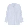 Totême Striped Cotton Shirt In Blue
