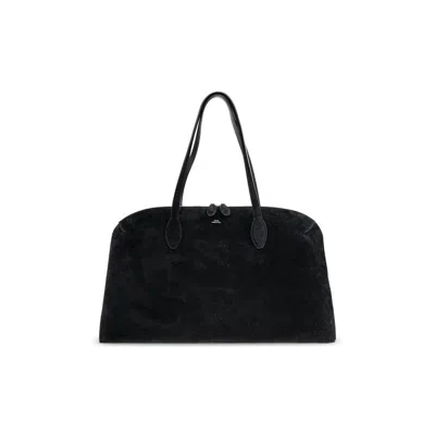Totême Toteme Women Day Suede Leather Tote Bag In Black