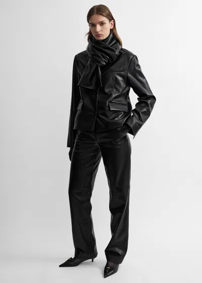 Totême Short Leather Blazer Black