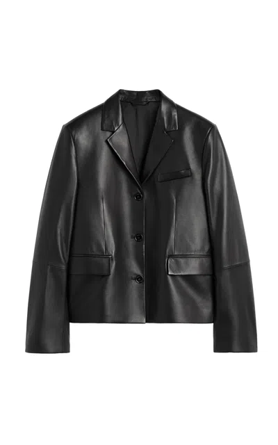 Totême Toteme Short Leather Blazer In Black