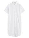 Totême Short-sleeve Button-front Shirt Dress In White