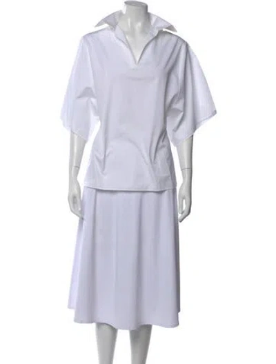 Pre-owned Totême Short Sleeve Top In White
