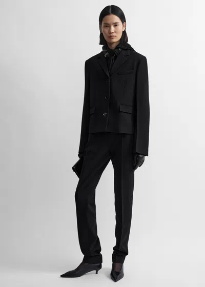 Totême Short Stretch Wool Blazer Black
