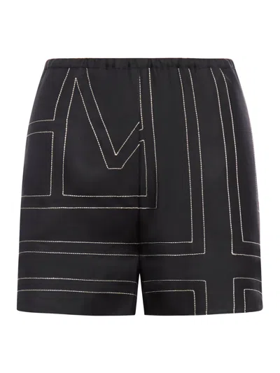 Totême Shorts Monogram In Seta In Black