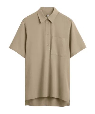 Totême Short-sleeved Polo Shirt In Neutral