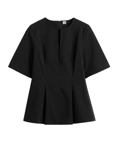 Totême Short-sleeved Top In Black