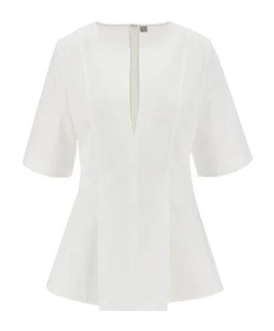 Totême Short-sleeved Top In White