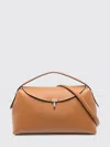 Totême T-lock Leather Clutch With Contrasting Stitching In Black
