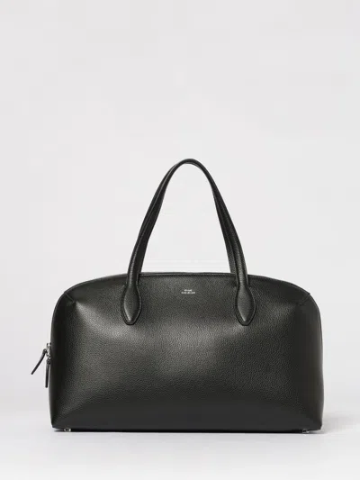 Totême Leather Handbag With Engraved Logo On The Front In Black