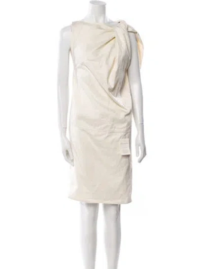 Pre-owned Totême Shoulder-twist Midi Length Dress W/ Tags In Neutral