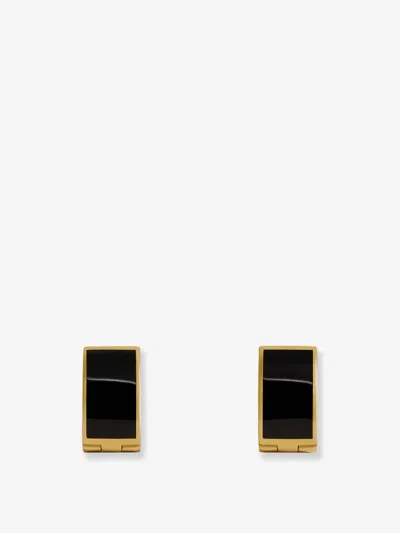 Totême Signature Brass Earrings In Black