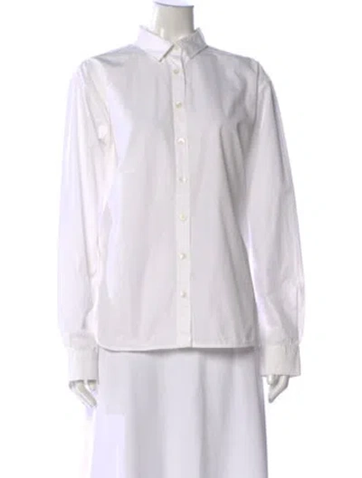 Pre-owned Totême Signature Cotton Shirt Long Sleeve Button-up Top In White