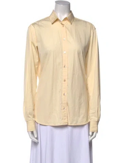 Pre-owned Totême Signature Cotton Shirt Long Sleeve Button-up Top In Yellow