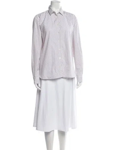 Pre-owned Totême Signature Cotton Shirt Striped Button-up Top In Neutrals