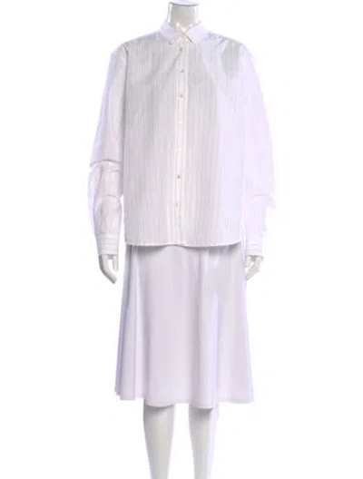 Pre-owned Totême Signature Cotton Shirt Striped Button-up Top In White