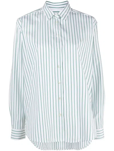 Totême Capri Logo-embroidery Striped Shirt In White