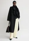 Totême Signature Doublé Coat Black In Black