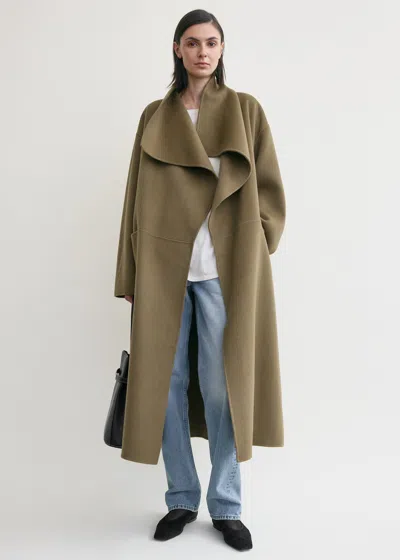 Totême Signature Doublé Coat Hazel In Green