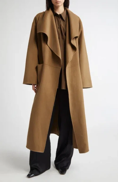 Totême Toteme Signature Double Face Wool & Cashmere Coat In Brown