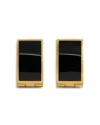 Totême Signature Jet Inlay Hoop Earrings In 18k Gold Plated In Black