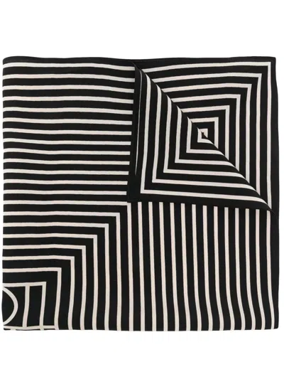 Totême Toteme Signature Monogram Scarf In Black