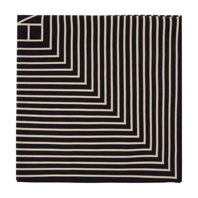 Totême Toteme Silk Signature Monogram Squared Scarf In Black