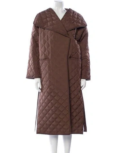 Pre-owned Totême Signature Quilted Coat In Brown