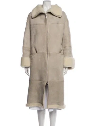 Pre-owned Totême Signature Shearling Coat Shearling Coat In Neutrals