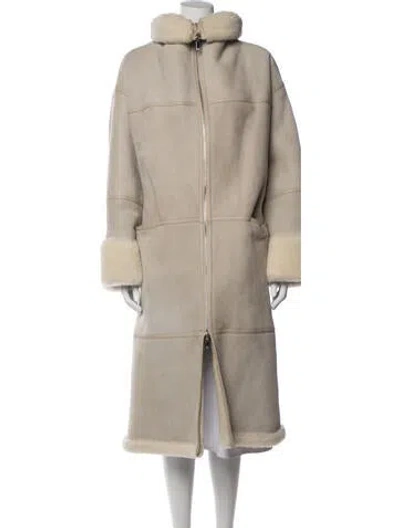Pre-owned Totême Signature Shearling Shearling Jacket In Neutrals