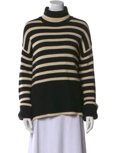 Pre-owned Totême Signature Stripe Wool Sweater In Black