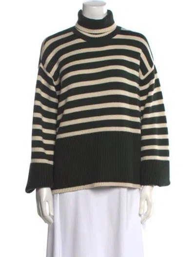 Pre-owned Totême Signature Stripe Wool Sweater In Green